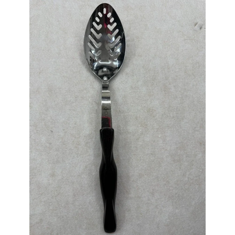 CUTCO Lot of 5 Serving Utensils Black Handles 17KD 17JI Slot Spoon Turner Whisk